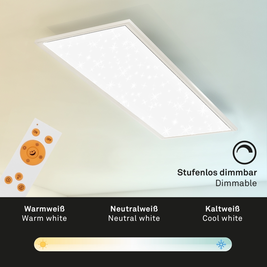 Briloner 7308-016 - LED Stmievateľné stropné svietidlo STARRY SKY LED/24W/230V 3000-6000K + diaľkové ovládanie