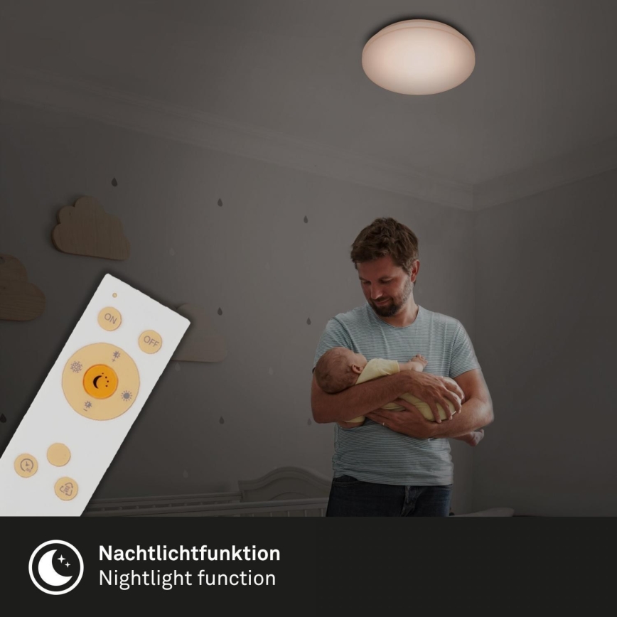 Briloner 7377-016 - LED Stmievateľné stropné svietidlo LED/12W/230V 3000-6500K + diaľkové ovládanie