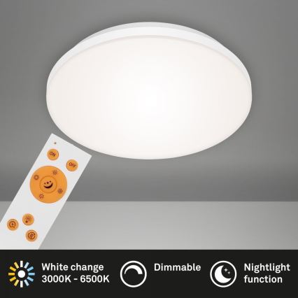 Briloner 7377-016 - LED Stmievateľné stropné svietidlo LED/12W/230V 3000-6500K + diaľkové ovládanie