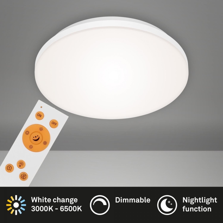 Briloner 7377-016 - LED Stmievateľné stropné svietidlo LED/12W/230V 3000-6500K + diaľkové ovládanie