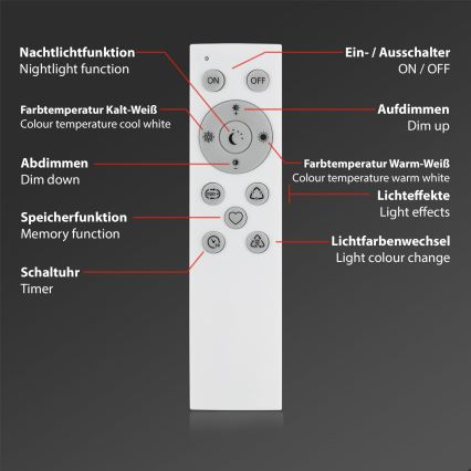 Briloner 7379-015 - LED RGBW Stmievateľná lampa SMART LED/9W/230V 3000-6500K Wi-Fi Tuya + diaľkové ovládanie