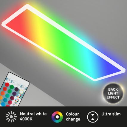 Briloner 7404-016 - LED RGBW stmievateľný prisadený panel 22W/230V 4000K + diaľkové ovládanie
