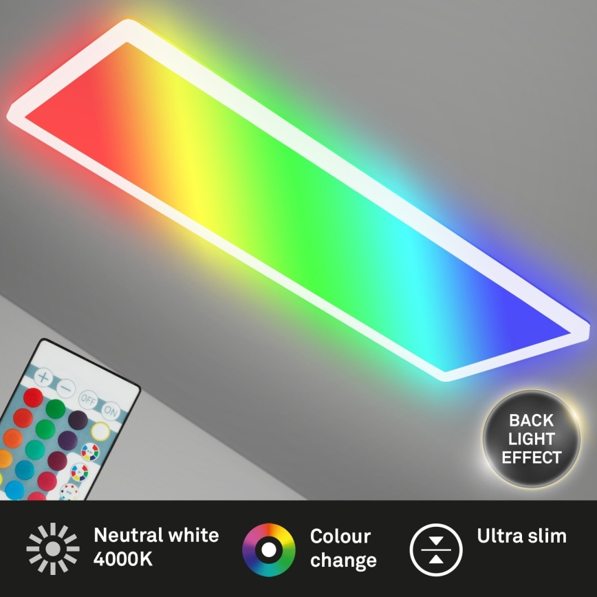 Briloner 7404-016 - LED RGBW stmievateľný prisadený panel 22W/230V 4000K + diaľkové ovládanie