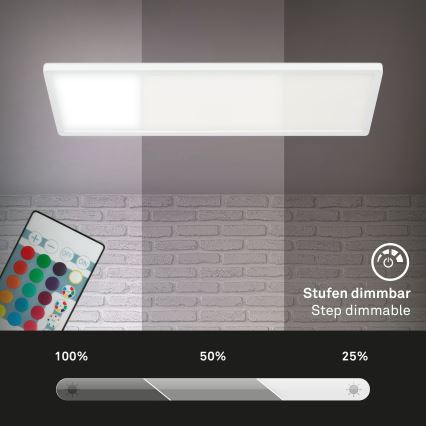 Briloner 7404-016 - LED RGBW stmievateľný prisadený panel 22W/230V 4000K + diaľkové ovládanie