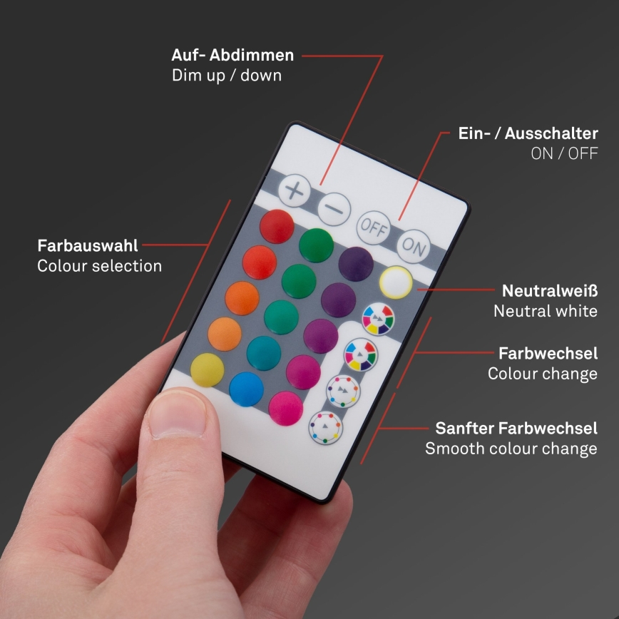 Briloner 7404-016 - LED RGBW stmievateľný prisadený panel 22W/230V 4000K + diaľkové ovládanie