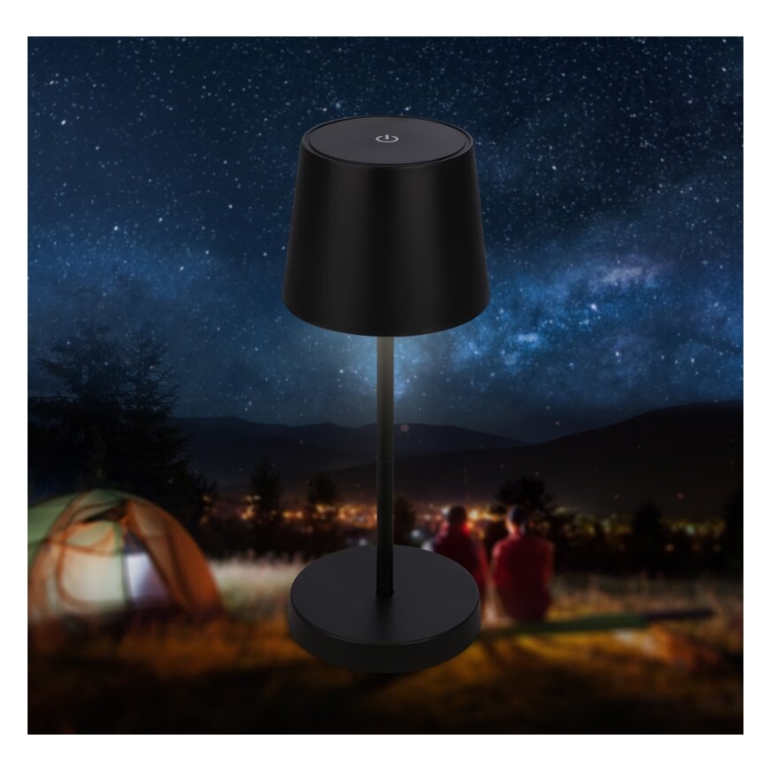 Briloner 7423015 - LED Stmievateľná nabíjacia vonkajšia stolná lampa LED/2,6W/5V IP44 2000 mAh čierna
