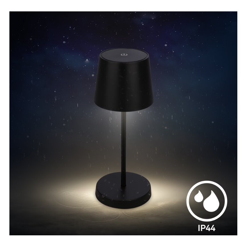Briloner 7423015 - LED Stmievateľná nabíjacia vonkajšia stolná lampa LED/2,6W/5V IP44 2000 mAh čierna