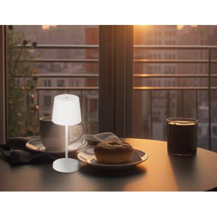 Briloner 7423016 - LED Stmievateľná nabíjacia vonkajšia stolná lampa LED/2,6W/5V 2000mAh IP44 biela