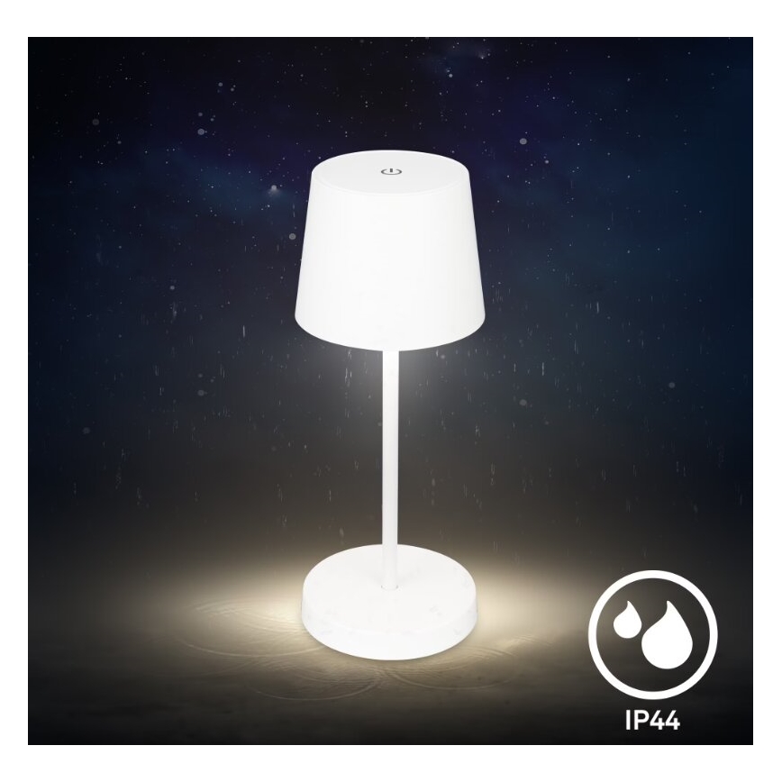 Briloner 7423016 - LED Stmievateľná nabíjacia vonkajšia stolná lampa LED/2,6W/5V 2000mAh IP44 biela