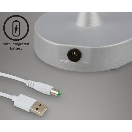 Briloner 7445-014 - LED Stmievateľná nabíjacia vonkajšia dotyková stolná lampa LED/3W/5V IP44 2000 mAh
