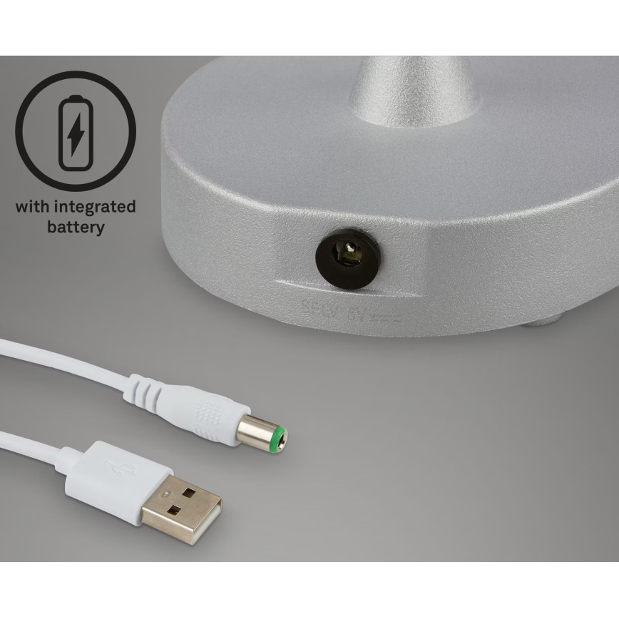 Briloner 7445-014 - LED Stmievateľná nabíjacia vonkajšia dotyková stolná lampa LED/3W/5V IP44 2000 mAh