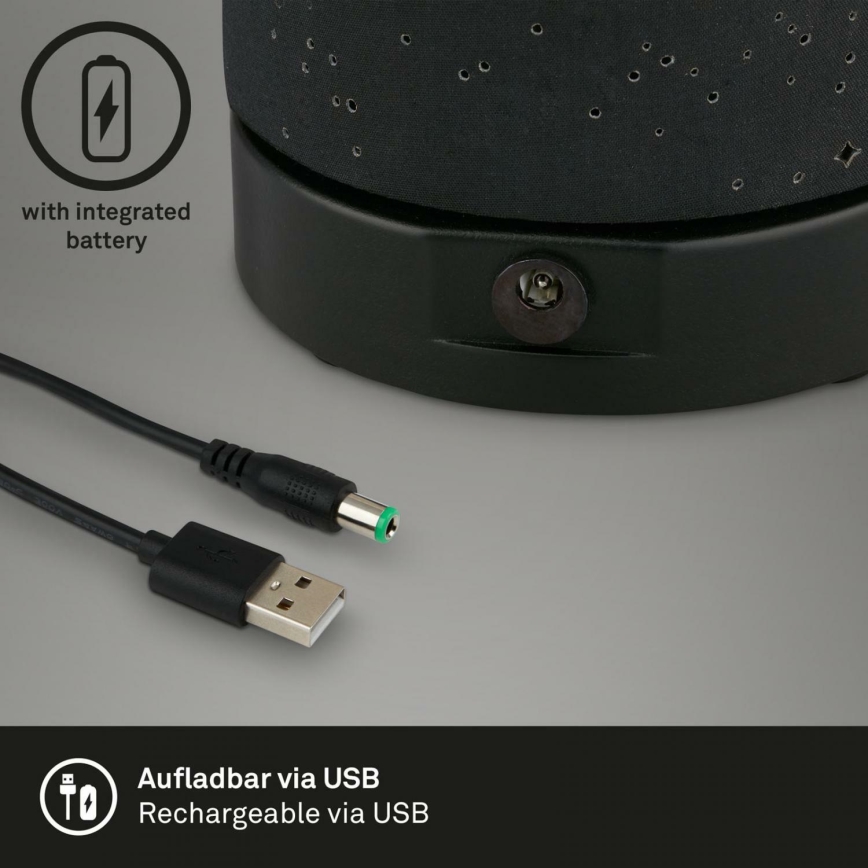 Briloner 7449-015 - LED Stmievateľná vonkajšia dotyková lampa STARRY SKY LED/3W/5V IP44 2000 mAh čierna