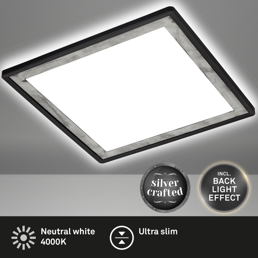 Briloner 7457-414 - LED stropné svietidlo SLIM LED/18W/230V 4000K 29x29 cm čierne