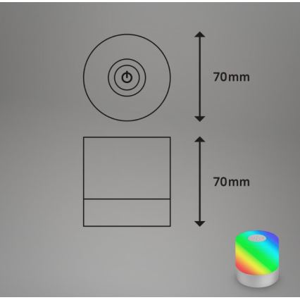 Briloner 7462014 - LED RGB Nabíjacia vonkajší stolná lampa LED/1,5W/5V IP44 matný chróm