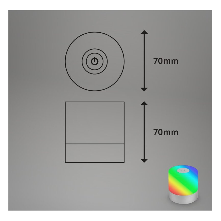 Briloner 7462014 - LED RGB Nabíjacia vonkajší stolná lampa LED/1,5W/5V IP44 matný chróm