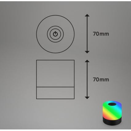 Briloner 7462015 - LED RGB Nabíjacia vonkajšia stolná lampa LED/1,5W/5V IP44 čierna