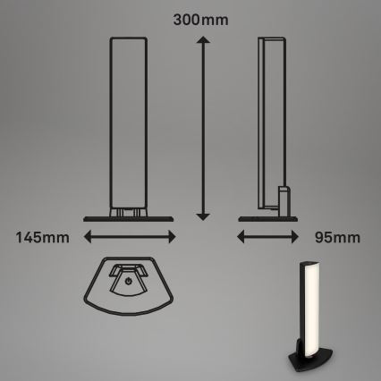 Briloner 7474-015 - LED Stmievateľná dotyková nabíjacia vonkajšia stolná lampa 2v1 LED/7W/5V 2200 mAh USB 3000K IP44 čierna