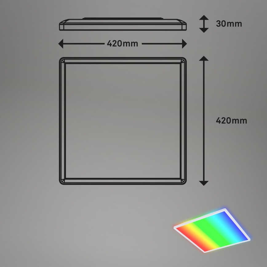 Briloner 7491-016 - LED RGBW stmievateľné stropné svietidlo SMART LED/22W/230V 4000K 42x42 cm Wi-Fi Tuya + diaľkové ovládanie