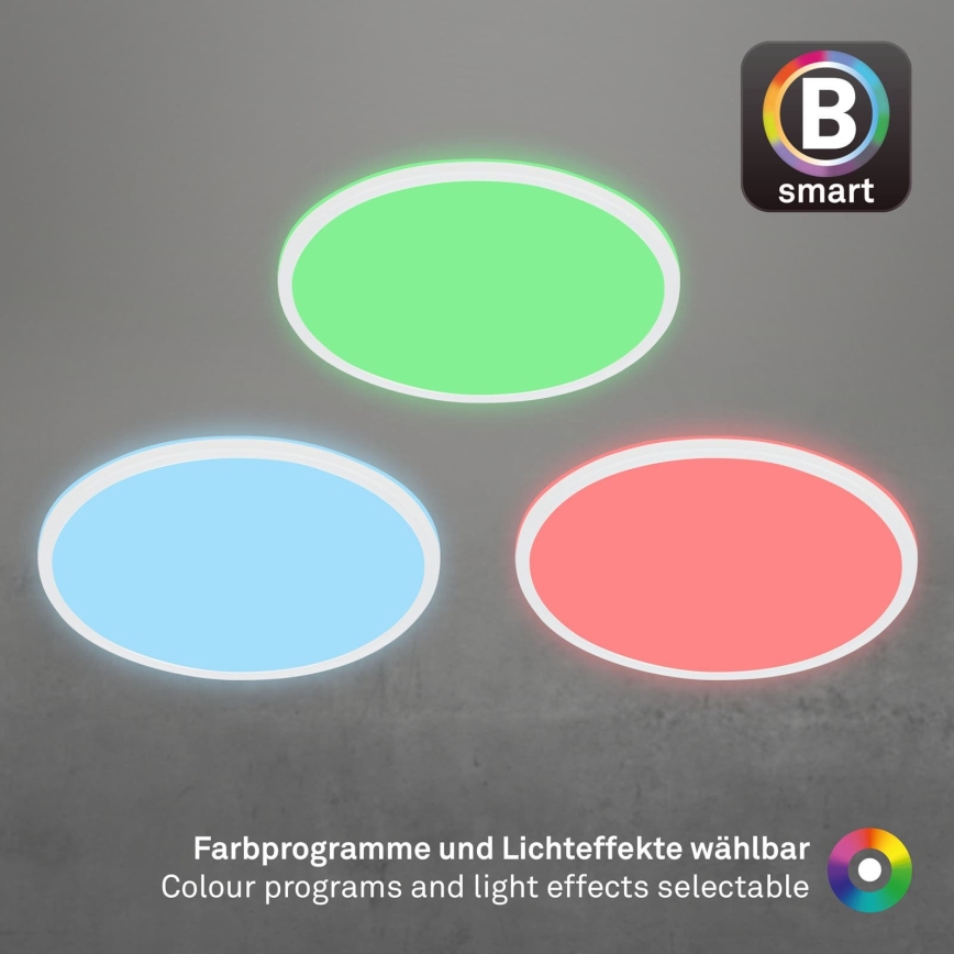 Briloner 7494016 - LED RGBW stmievateľné stropné svietidlo SMART LED/22W/230V 4000K pr. 42 cm Wi-Fi Tuya + diaľkové ovládanie