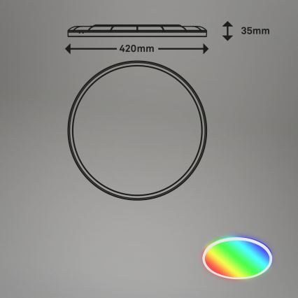 Briloner 7494016 - LED RGBW stmievateľné stropné svietidlo SMART LED/22W/230V 4000K pr. 42 cm Wi-Fi Tuya + diaľkové ovládanie