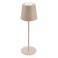 Briloner 7508011 - LED Stmievateľná nabíjacia vonkajší stolná lampa 2v1 LED/2,5W/5V IP44 béžová