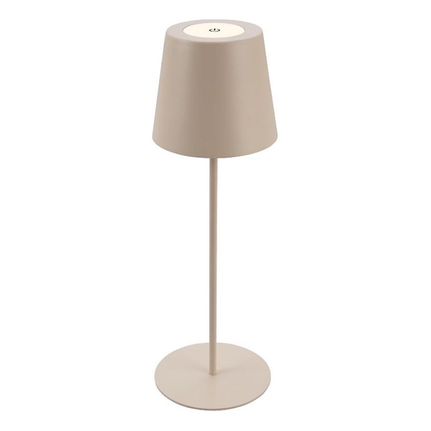 Briloner 7508011 - LED Stmievateľná nabíjacia vonkajší stolná lampa 2v1 LED/2,5W/5V IP44 béžová