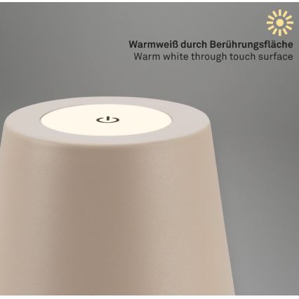 Briloner 7508011 - LED stlmiteľná nabíjacia vonkajšia stolová lampa 2v1 LED/2,5W/5V IP44 1200 mAh béžová