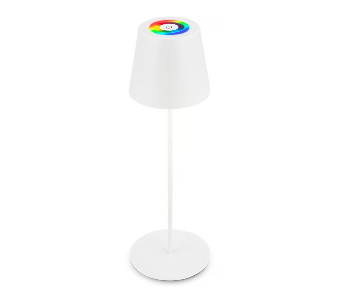 Briloner 7510016 - LED RGBW stmievateľná stolná lampa CALIDA 2,5W/5V IP44 1200 mAh biela 7510016