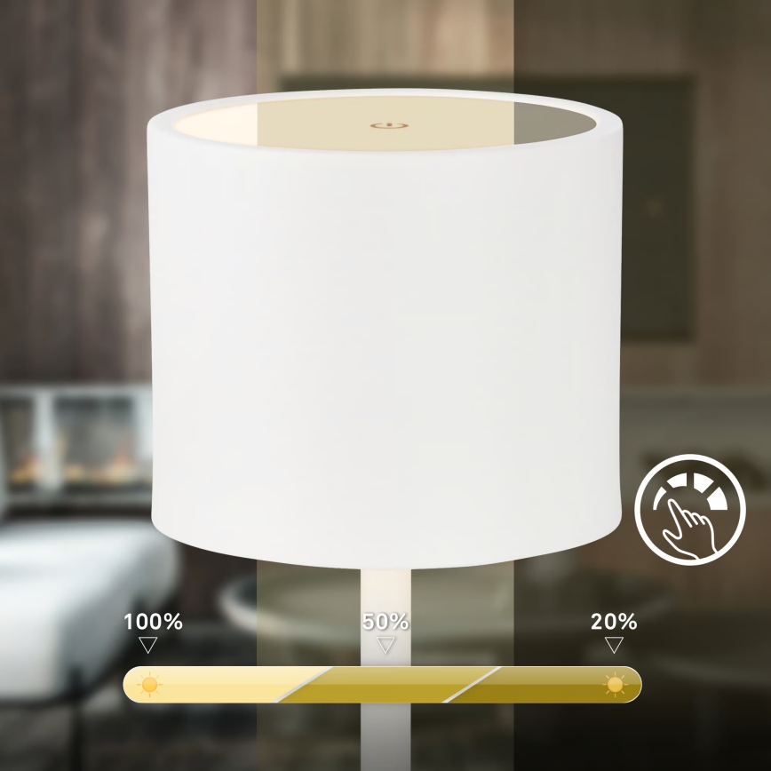 Briloner 7521016 - LED Stmievateľná nabíjateľná vonkajšia stolová lampa SIGO LED/2,5W/5V IP44 2600 mAh biela