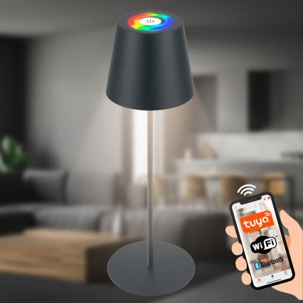 Briloner 7559015 - LED RGB stmievateľná nabíjateľná vonkajšia stolová lampa COLORIS LED/3,5W/5V IP44 2000 mAh antracit Wi-Fi Tuya