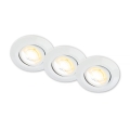 Briloner 7586036 - SADA 3x LED kúpeľňové podhľadové svietidlá KLIRA LED/4,9W/230V 2500/3000/4000K IP23 biela