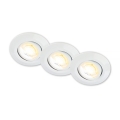 Briloner 7586036 - SADA 3x LED Kúpeľňové podhľadové svietidlo KLIRA 1xLED/4,9W/230V 2500/3000/4000K IP23 biela