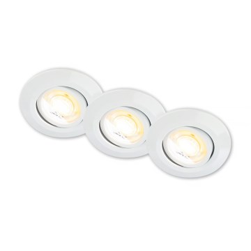 Briloner 7586036 - SADA 3x LED Kúpeľňové podhľadové svietidlo KLIRA 1xLED/4,9W/230V 2500/3000/4000K IP23 biela