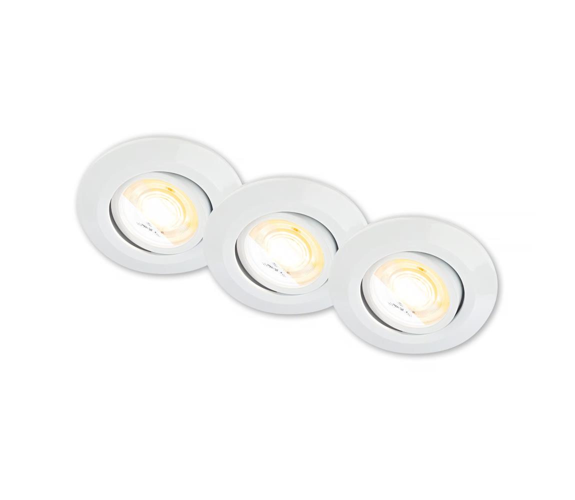 Briloner 7586036 - SADA 3xLED Kúpeľňové podhľadové svietidlo KLIRA LED/4,9W/230V IP23 biela 7586036