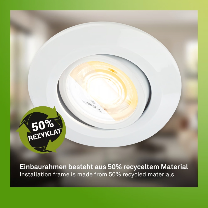 Briloner 7586036 - SADA 3 ks LED zapustené stropné svietidlo KLIRA LED/4,9W/230V 2500/3000/4000K IP23 biela