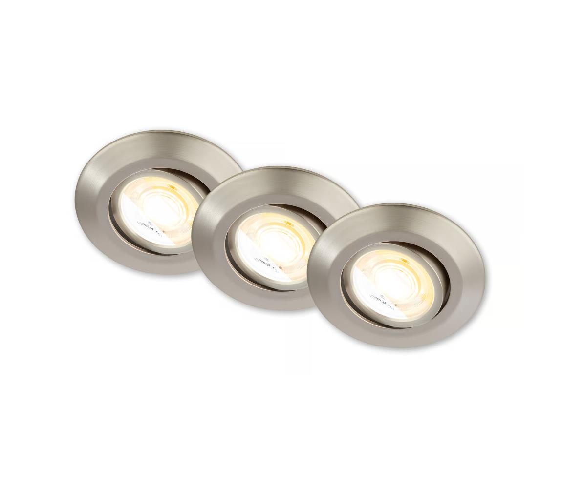 Briloner 7587032-SADA 3xLED kúpeľňové podhľadové svietidlo KLIRA LED/4,9W/230V IP23 chróm 7587032