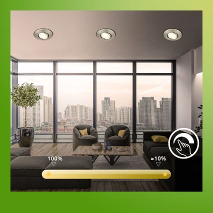 Briloner 7587032 - SADA 3x LED Stmievateľné kúpeľňové podhľadové svietidlo KLIRA LED/4,9W/230V 2500/3000/4000K IP23 matný chróm