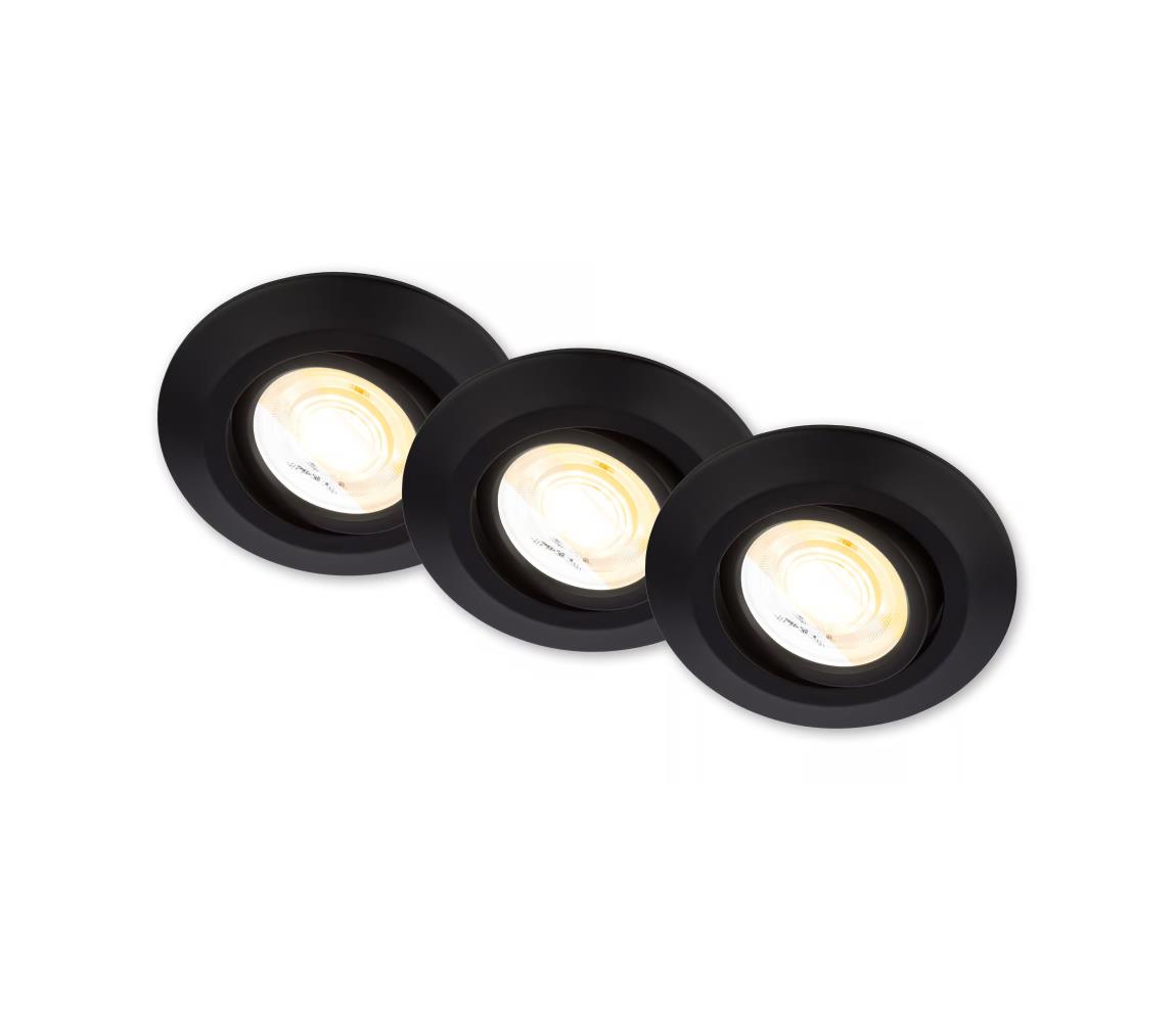 Briloner 7587035-SADA 3xLED Kúpeľňové podhľadové svietidlo KLIRA LED/4,9W/230V IP23 čierna 7587035