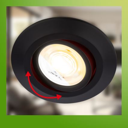 Briloner 7587035 - SADA 3x LED Stmievaťeľné kúpeľňové podhľadové svietidlo KLIRA LED/4,9W/230V 2500/3000/4000K IP23 čierna