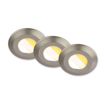 Briloner 7588032 - SADA 3x LED kúpeľňových podhľadových svietidiel KLIRA 1xLED/4,9W/230V 2500/3000/4000K IP44 matný chróm