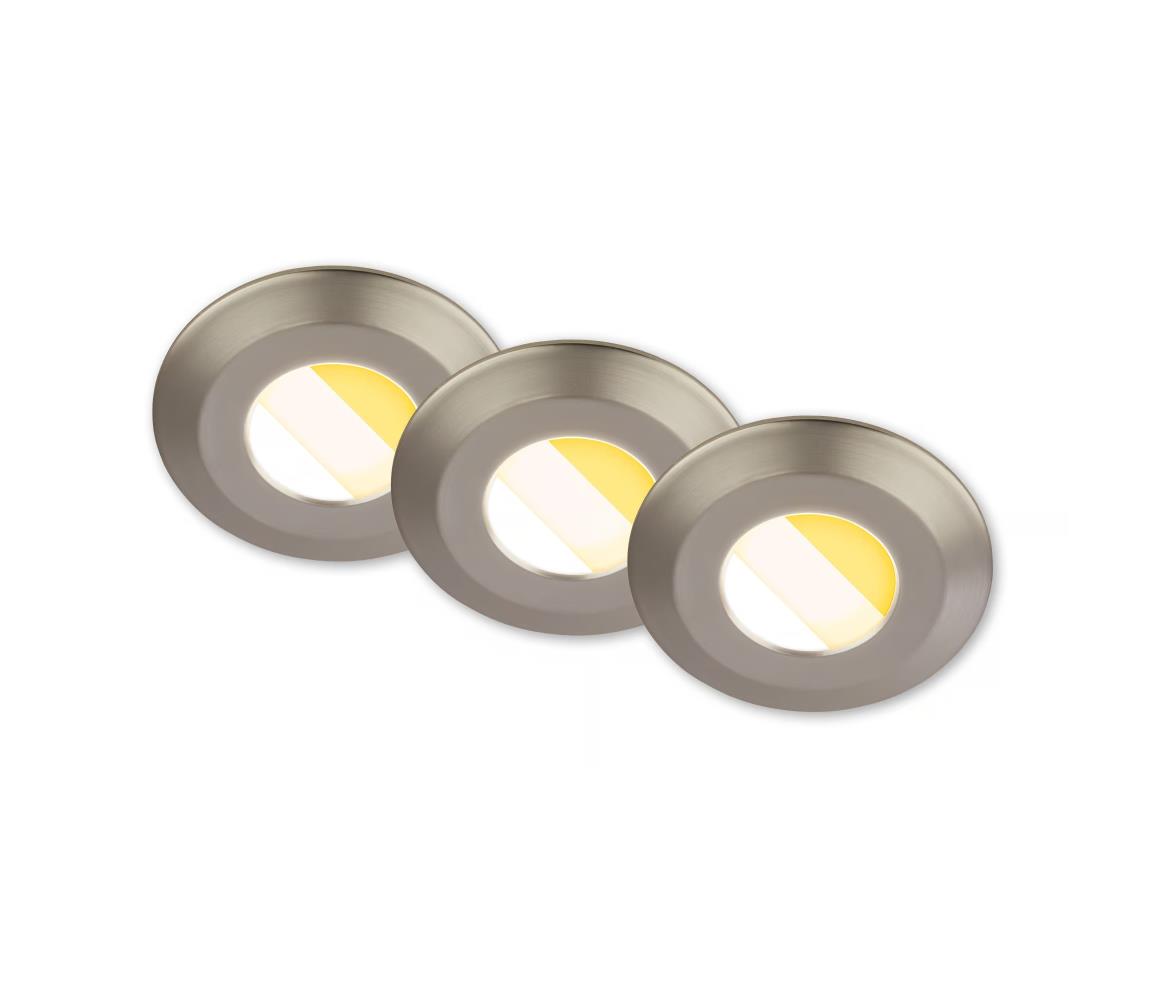 Briloner 7588032-SADA 3xLED kúpeľňové podhľadové svietidlo KLIRA LED/4,9W/230V IP44 chróm 7588032