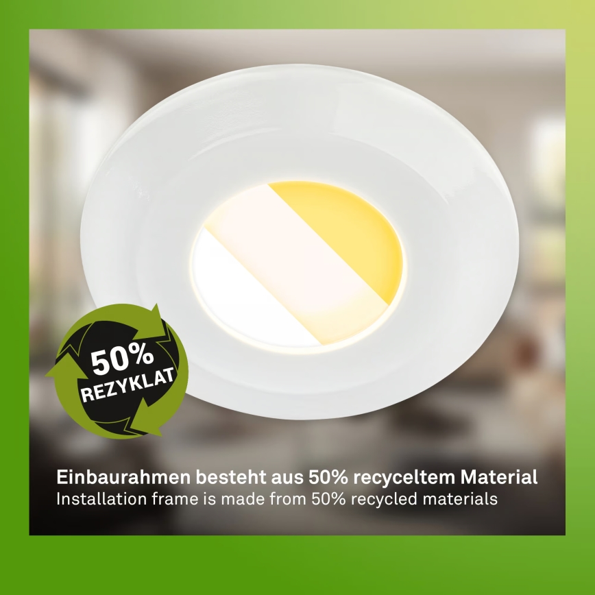 Briloner 7588036 - SADA 3x LED zapustené kúpeľňové svietidlo KLIRA LED/4,9W/230V 2500/3000/4000K IP44 biela