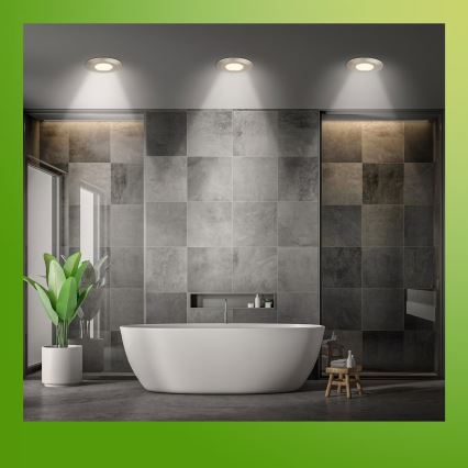 Briloner 7589032 - SADA 3 ks stmievateľných LED zapustených kúpeľňových svietidiel KLIRA LED/4,9W/230V IP44 matný chróm