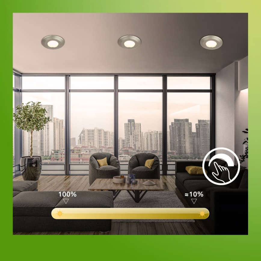 Briloner 7589032 - SADA 3 ks stmievateľných LED zapustených kúpeľňových svietidiel KLIRA LED/4,9W/230V IP44 matný chróm