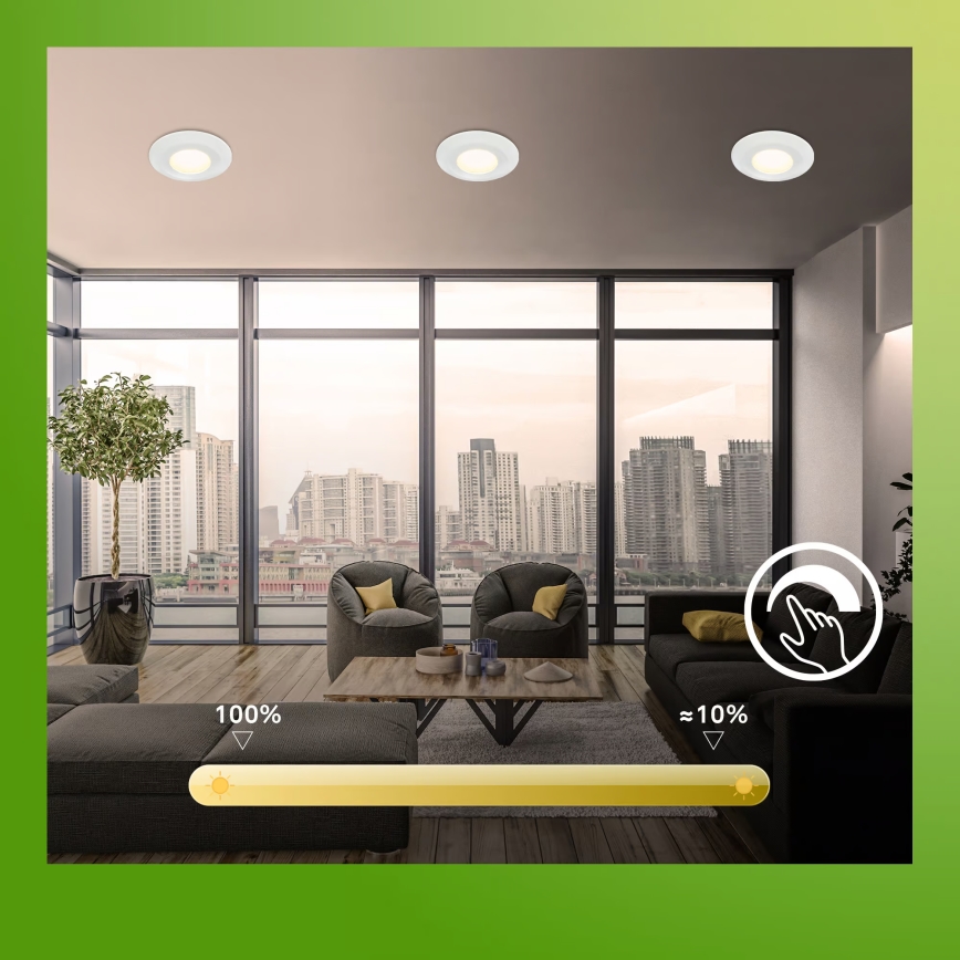 Briloner 7589036 - SADA 3x LED Stmievateľné kúpeľňové podhľadové svietidlo KLIRA LED/4,9W/230V 2500/3000/4000K IP44 biela