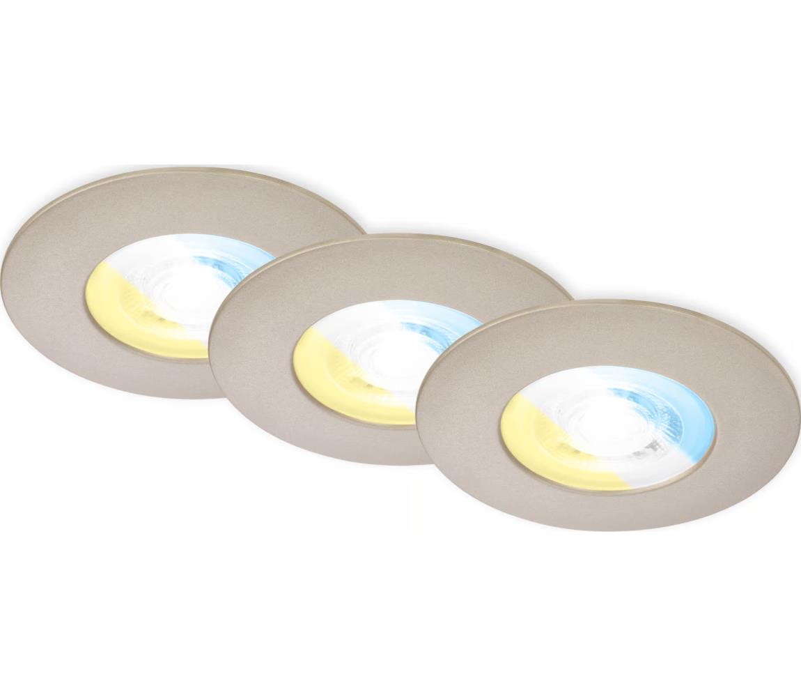 Briloner 7605032-SADA 3xLED Kúpeľňové podhľadové svietidlo 3xLED/4,9W/230V IP44 matný chróm 7605032