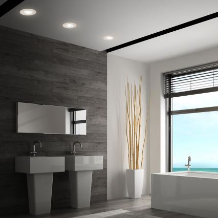 Briloner 7605032 - SADA 3x LED kúpeľňových zapustených svietidiel LED/4,9W/230V 2700/4000/6500K IP44 matný chróm