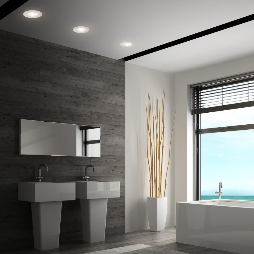 Briloner 7605032 - SADA 3x LED kúpeľňových zapustených svietidiel LED/4,9W/230V 2700/4000/6500K IP44 matný chróm