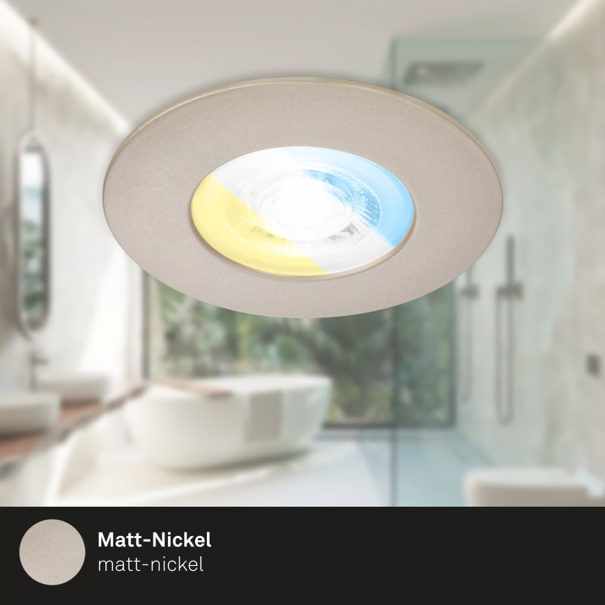 Briloner 7605032 - SADA 3x LED kúpeľňových zapustených svietidiel LED/4,9W/230V 2700/4000/6500K IP44 matný chróm