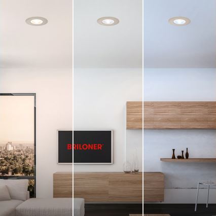 Briloner 7605032 - SADA 3xLED Kúpeľňové zapustené svietidlo 3xLED/4,9W/230V 2700/4000/6500K IP44 matný chróm